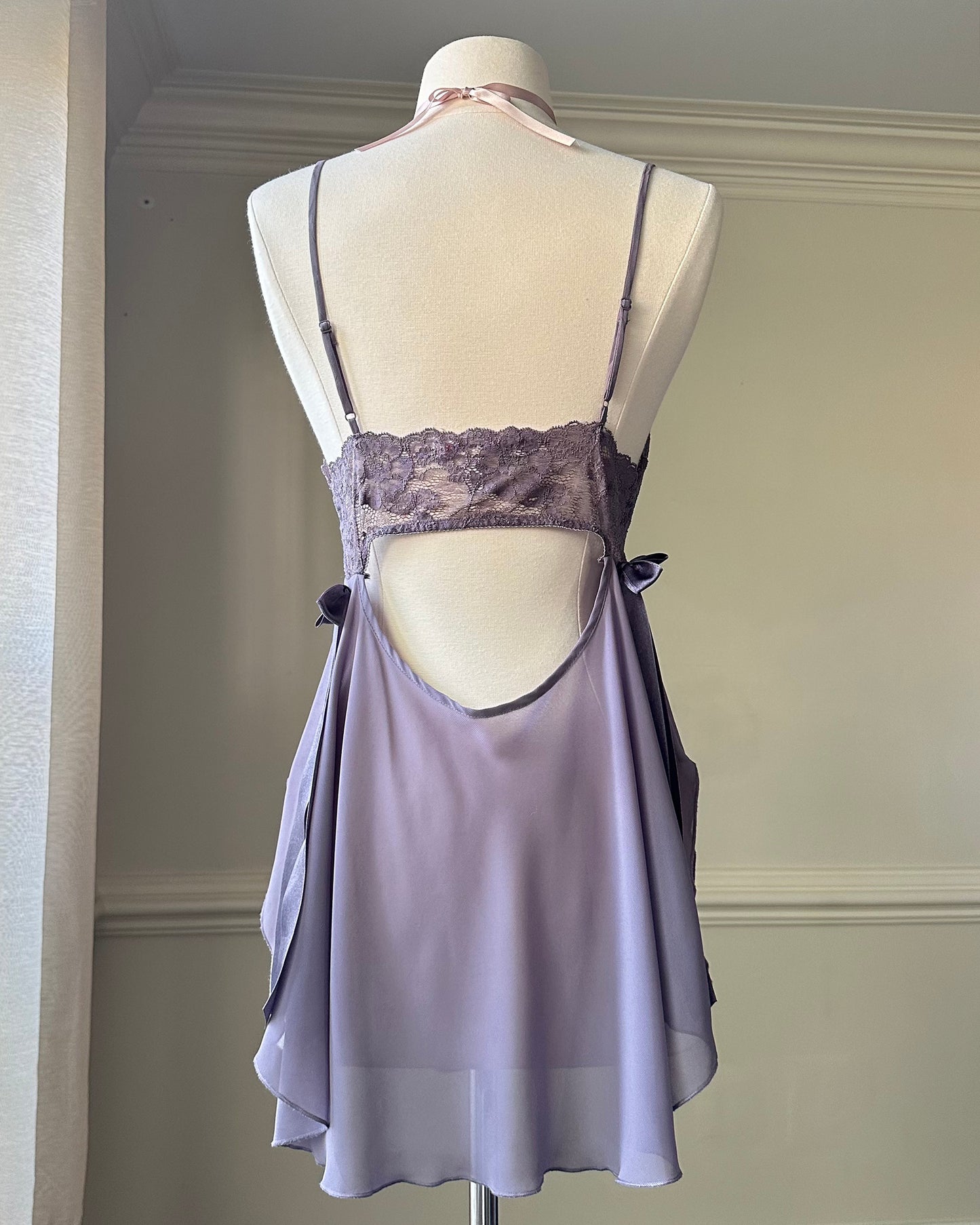 Victoria’s Secret Ballet Slip in Mauve featuring Sheer Floral Embroidery Bustier