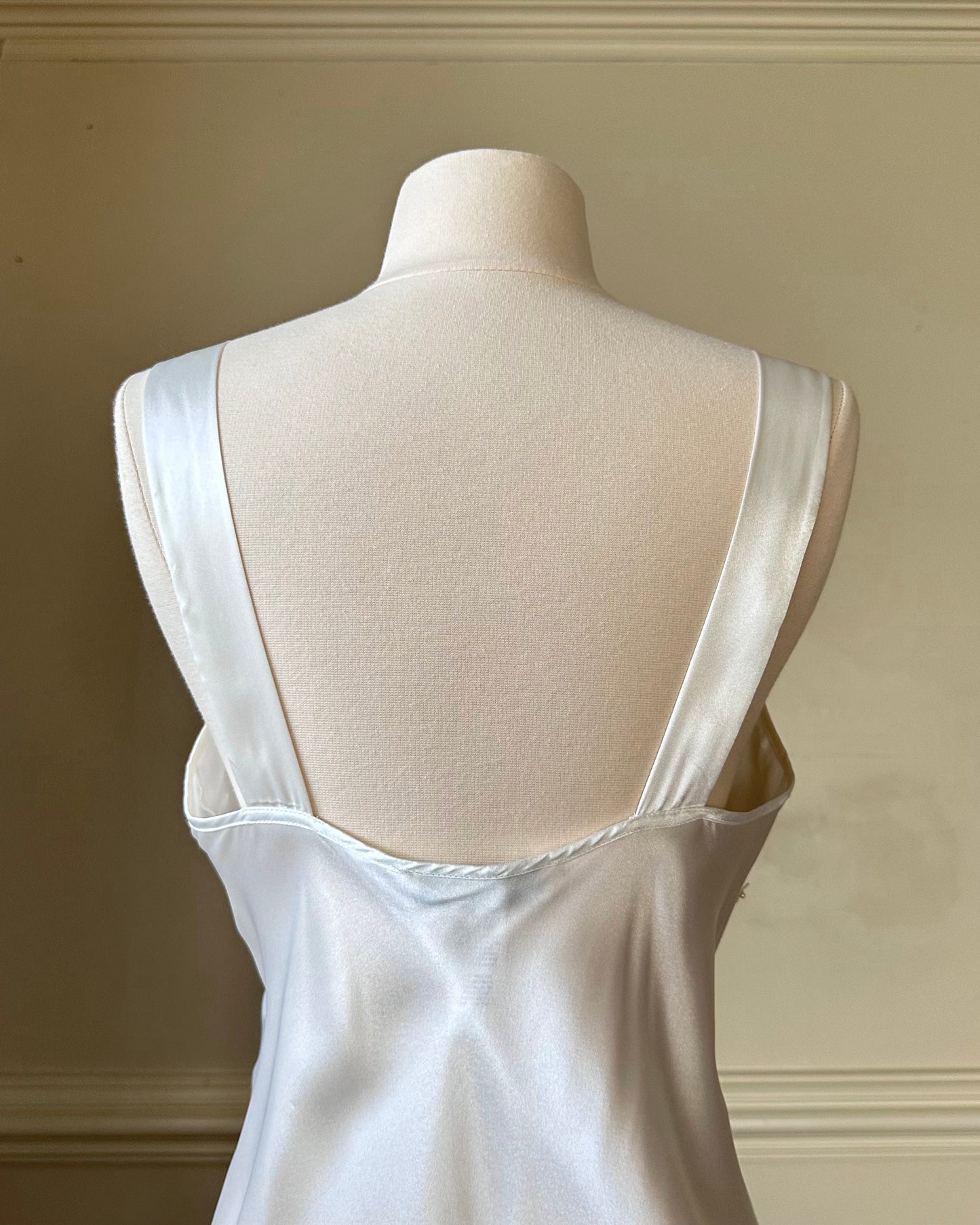 Sultry Satin Maxi Slip Dress featuring Lace Embroidery Lining