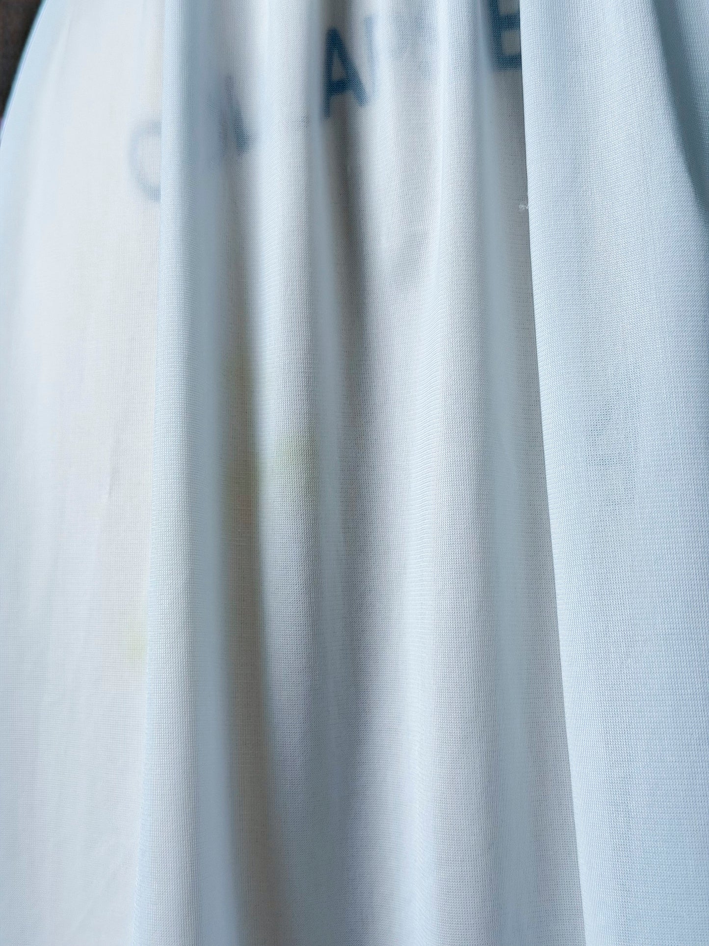 Ice Blue Sheer Lace Maxi Nightgown — Floral Embroidered Bodice & Soft Cup
