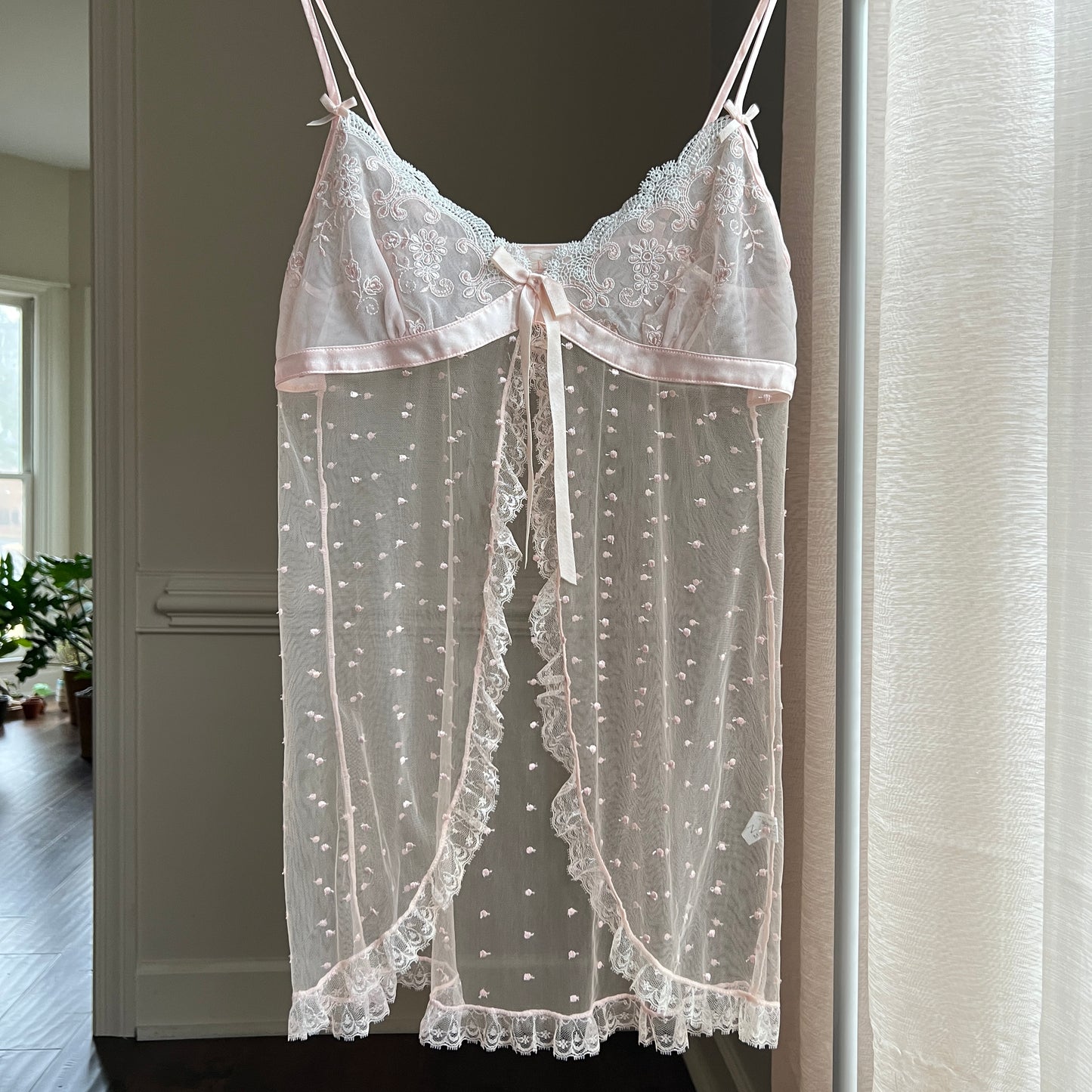 Eblin’s Super Cute Complete Sheer Open Top Babydoll Slip
