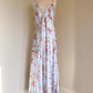Satin Pastel Floral Print Maxi Dress