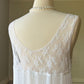 Ethereal Soft Sheer Linen Slip Dress featuring Laced Floral Embroidery