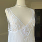 Ethereal Soft Sheer Linen Slip Dress featuring Laced Floral Embroidery