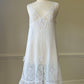 Ethereal Soft Sheer Linen Slip Dress featuring Laced Floral Embroidery