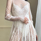 Sheer Victorian Inspired Long Sleeves Slip Dress featuring Intricate Floral Pattern