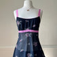 Sweet y2k semi sheer top featuring rose bouquets embroidery