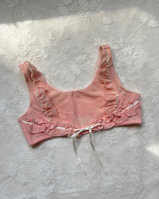 Adorable Japanese Underbust Garment in Dusty Rose featuring Ruffled Details