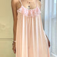 Sweet Tangerine Pink Maxi Slip Dress featuring Delicate Laced Fringe