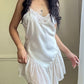 Vintage Pearl White Slip Dress featuring Beautiful Mermaid Tail Skirt
