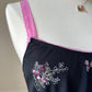 Sweet y2k semi sheer top featuring rose bouquets embroidery