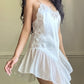 Vintage Pearl White Slip Dress featuring Beautiful Mermaid Tail Skirt