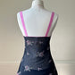 Sweet y2k semi sheer top featuring rose bouquets embroidery