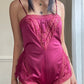 Vintage Sweet Plum Romper featuring Floral Lace Embroidery Bustier