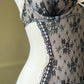 Victoria’s Secret Milkmaid Black & Cream Matching Set featuring Embossed Floral Embroidery Slips