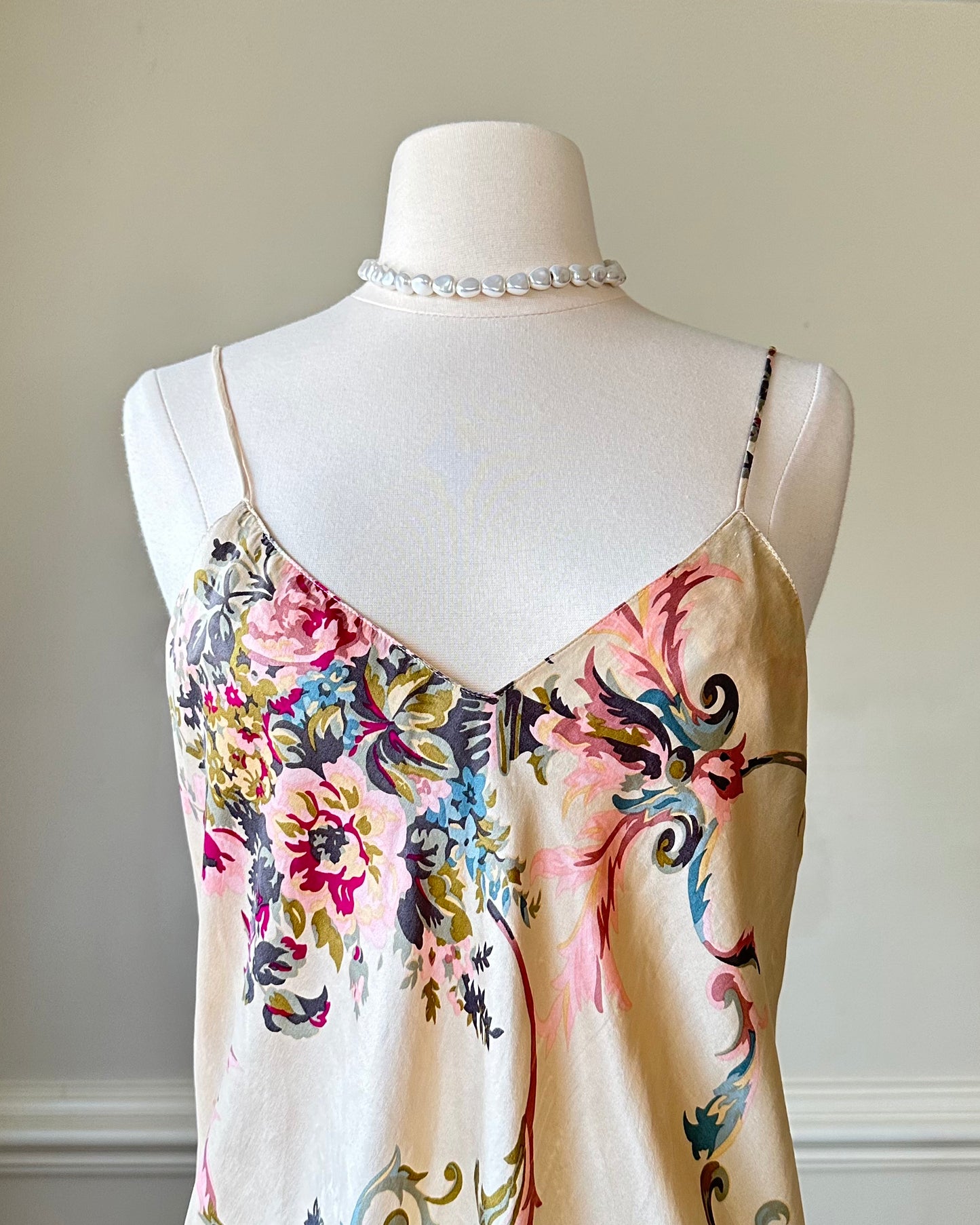 Victoria’s Secret Vintage Floral Slip Dress featuring Vibrant Flower Bouquet Print