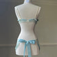 Victoria’s Secret Milkmaid Sky Blue Slips featuring Embossed Floral Embroidery