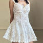 Vintage ivory lace slip dress with a romantic allover floral pattern