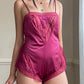 Vintage Sweet Plum Romper featuring Floral Lace Embroidery Bustier