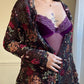 Artistic Mesh Lace Cardigan with Velvet Floral Embroidery