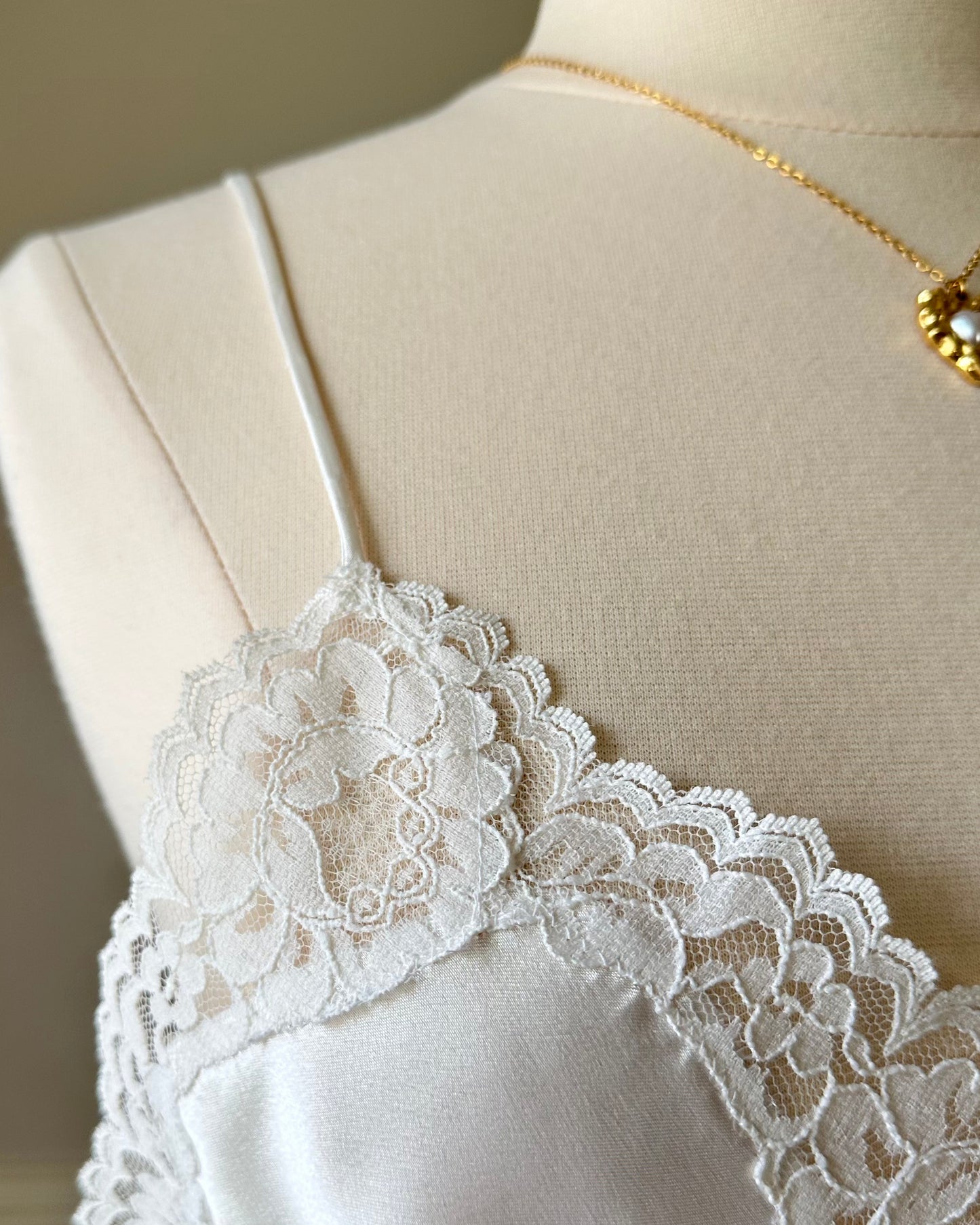 Vintage Pearl White Slip Dress featuring Beautiful Mermaid Tail Skirt