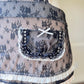 Victoria’s Secret Milkmaid Black & Cream Matching Set featuring Embossed Floral Embroidery Slips