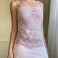 Beautiful Light Heather Purple Maxi Slip Dress featuring Vintage Floral Lace Embroidery Top