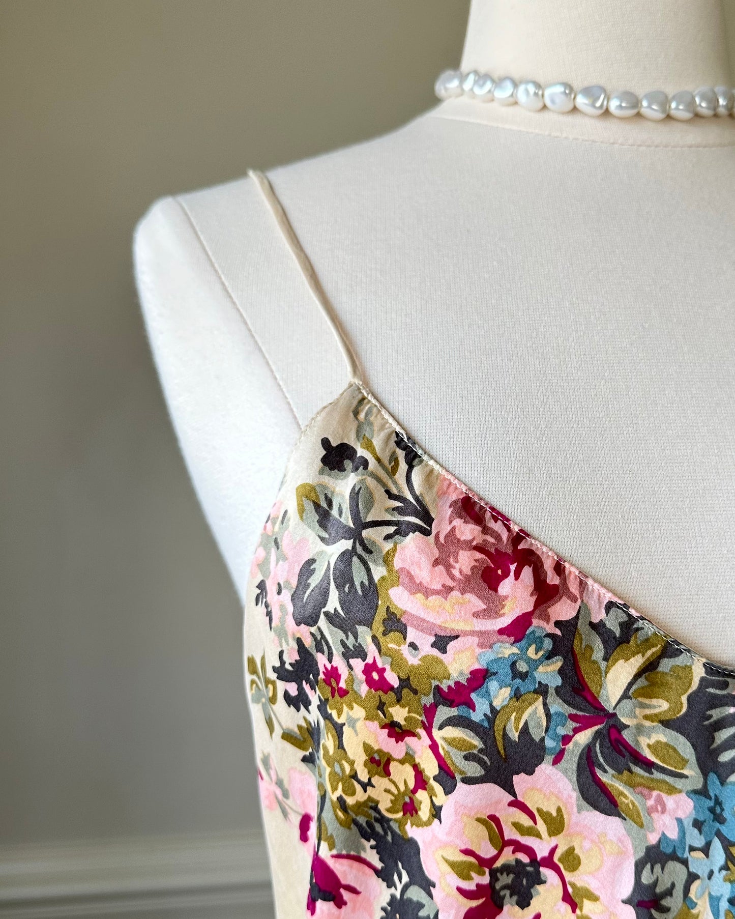 Victoria’s Secret Vintage Floral Slip Dress featuring Vibrant Flower Bouquet Print