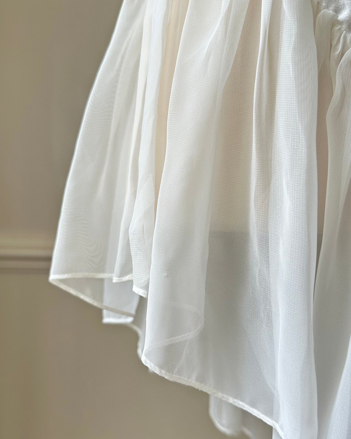 Vintage Pearl White Slip Dress featuring Beautiful Mermaid Tail Skirt