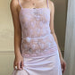 Beautiful Light Heather Purple Maxi Slip Dress featuring Vintage Floral Lace Embroidery Top