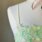 Fairycore soft green camisole featuring leaves and floral embroidered bust