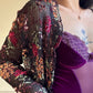 Artistic Mesh Lace Cardigan with Velvet Floral Embroidery