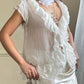 Stunning Rop featuring Layered Ruffled Details with Crinkled Material