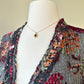 Artistic Mesh Lace Cardigan with Velvet Floral Embroidery
