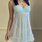 In Bloom by Jonquil baby blue pleated lace slip – Size M
