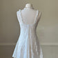 Vintage ivory lace slip dress with a romantic allover floral pattern