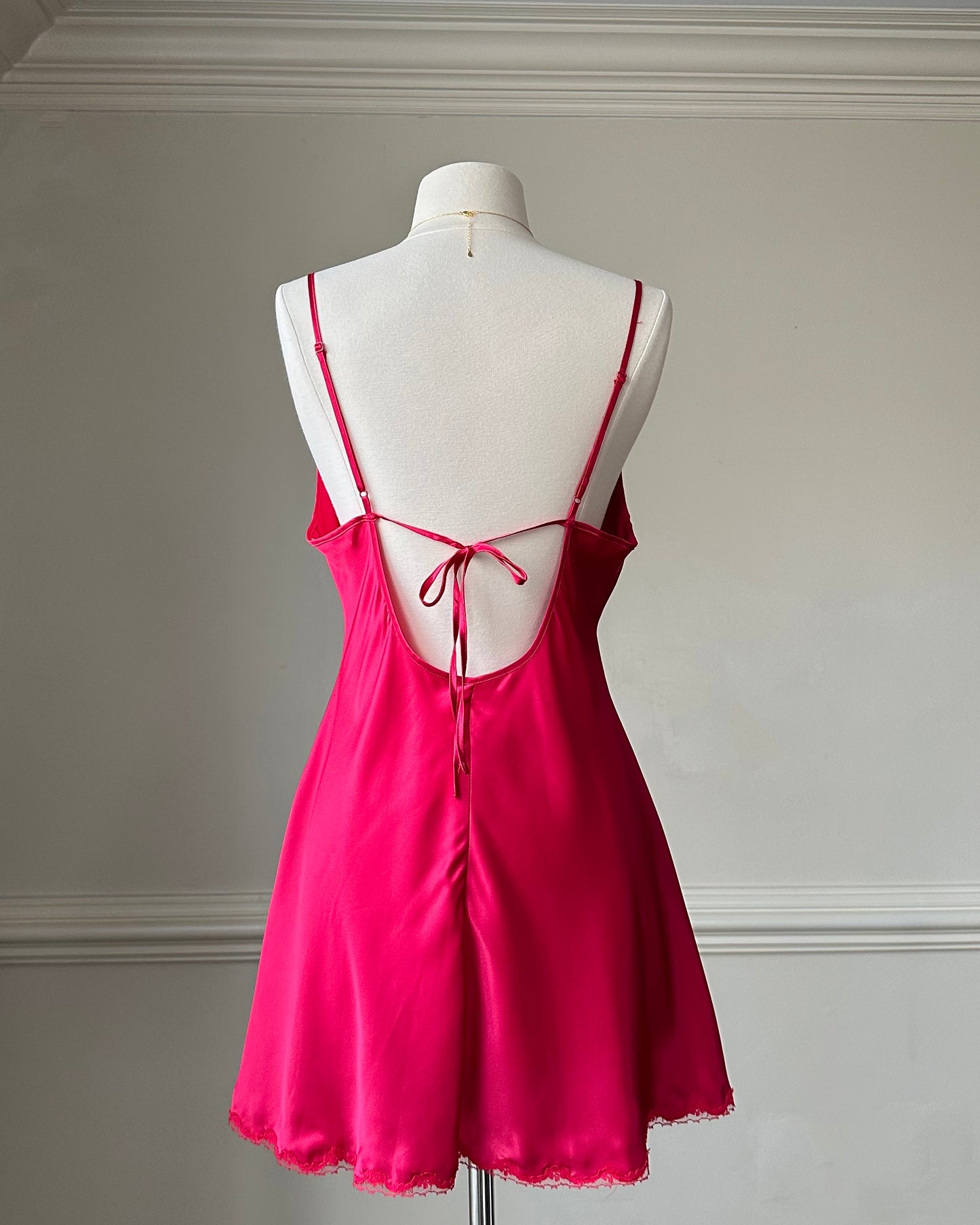 Victoria’s Secret Sultry Red Slip Dress featuring Lace Embroidery Lining