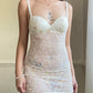 Vintage 90's Bustier Slip Dress featuring Golf Flowers Embroidery