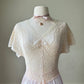 Vintage Korean blush pink nightgown with lace bodice