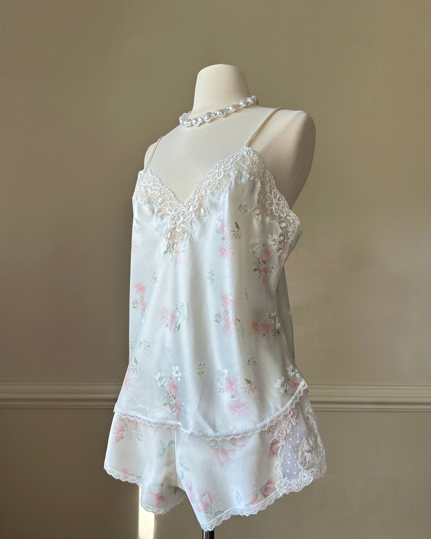 Mix-and-match cami set featuring a Vintage Christian Dior top and Sara Beth shorts