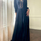 Dark Victorian Maxi Dress featuring Intricate Lace Bodice Details