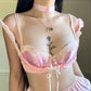Adorable Japanese Underbust Garment in Dusty Rose featuring Ruffled Details