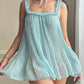 Victoria’s Secret 2006 babydoll sheer minty turquoise blue slip dress
