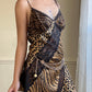 Victoria Secret’s Wild Animal Prints Slip Dress featuring Diagonal Sheer Lace Cutout