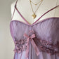Vintage dusty plum babydoll slip dress