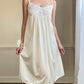 Victorian Inspired Pastel Yellow Midi Dress featuring Intricate Floral Embroidery