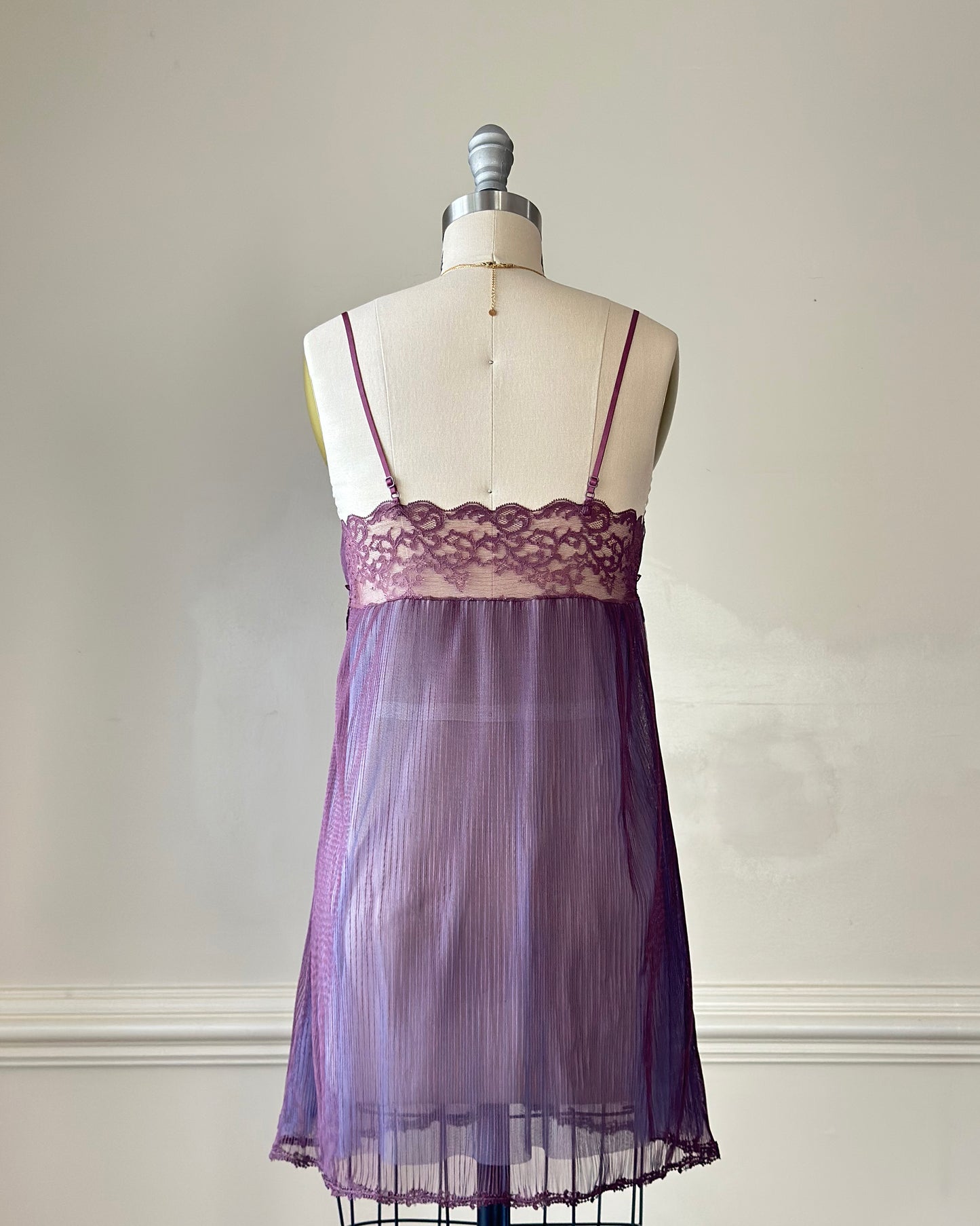 Vintage dusty plum babydoll slip dress