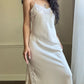 Maxi Bridal Slip Dress in Vintage Creamy featuring Lace Embroidery