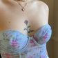 Adorable Spring Washed Floral Corset in Sheer Blue