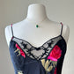 Victoria’s secret sultry vintage silk slip dress featuring vibrant rose prints