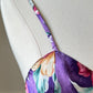 Vibrant Floral Satin Dress featuring Shades of Spring Colored Flower Bouquet Prints
